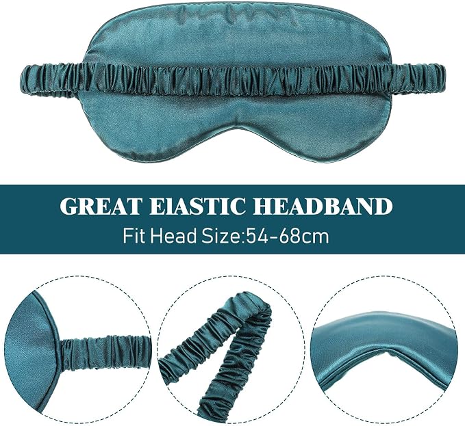 Silk Satin Sleeping Mask Eye Mask Set Include 2 Blindfold Eyeshade Elastic - Image 2