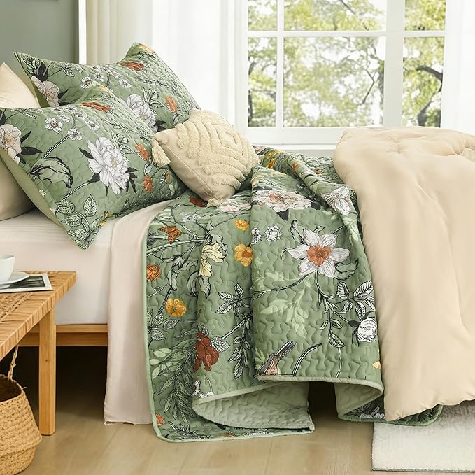 Litanika Floral Green Quilt King Size - Image 2