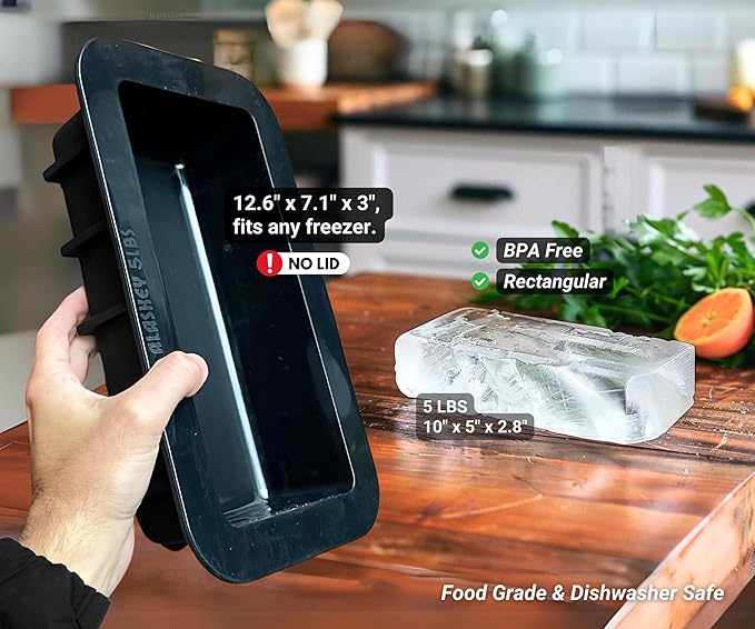 Alaskey® Extra Large Ice Block Mold 5 lbs | Create Perfect Reusable Ice Bricks - Image 3