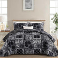Cottolester Boho Patchwork Quilt Set King Size, Paisley Floral Bedding Set Soft by Cottolester