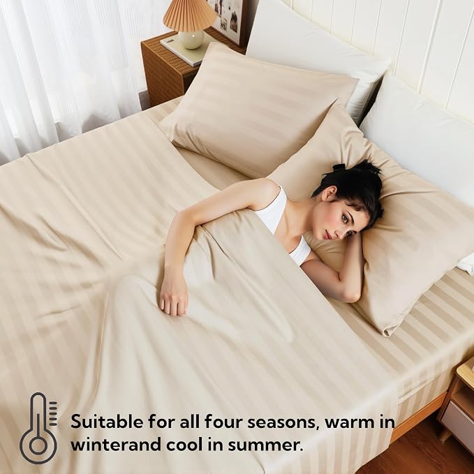 Cotton Flat Sheets Only, 600 TC 100% Cotton Flat Sheet Top Sheet Only, Full - Image 7