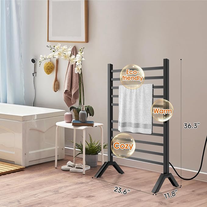 Poloma Wall Mounted & Freestanding Towel Warmer Rack - Image 6