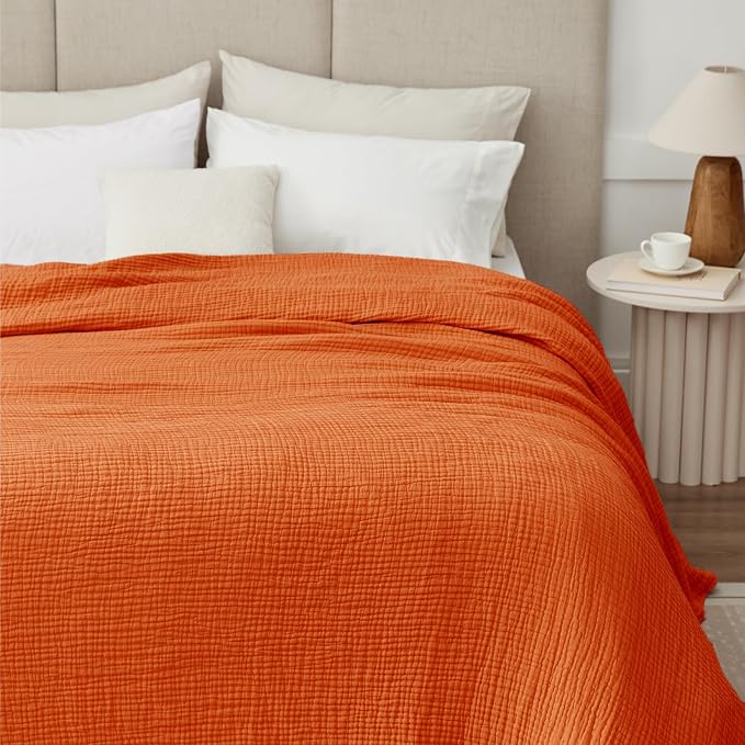 100% Cotton Muslin Blanket King 108" x 90", 6 Layers Breathable and Lightweight - Image 7