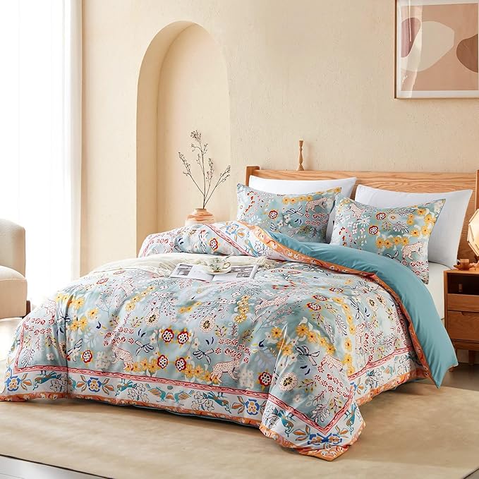 Cupocupa Duvet Cover Full Size Set Boho Floral Pattern Full Christmas Duvet - Image 2