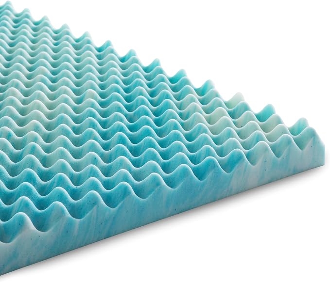 Linenspa 2 Inch Gel Memory Foam Mattress Topper – Egg Crate Style, Reversible - Image 8