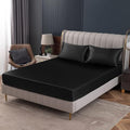 Homiest Black Satin Fitted Sheet Full Size Deep Pocket Luxury & Ultra Soft by Homiest