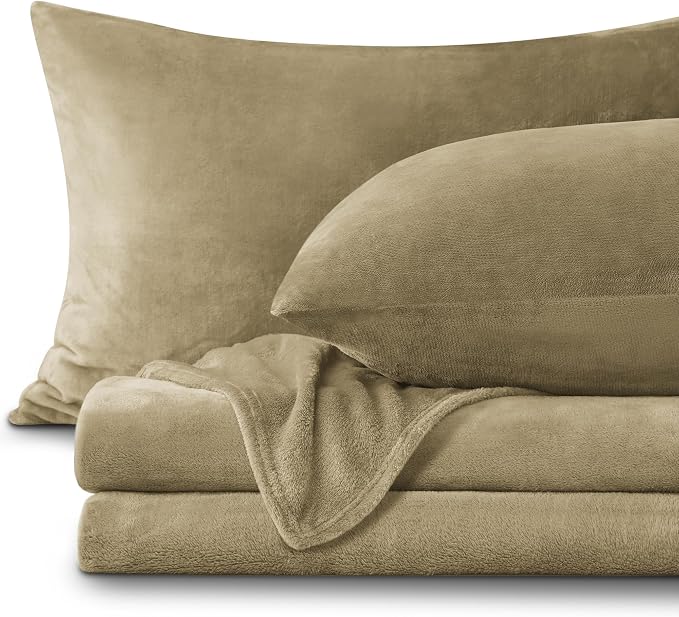 BEDELITE Flannel Sheets Queen Size Camel by BEDELITE