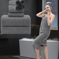 8 Piece Bathroom Towel Set Dark Gray |2 Oversized Large Bath Towels Sheet by MAGGEA
