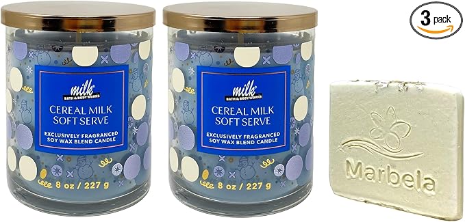 Bath & Body Works Cereal Milk Soft Serve 2 Single Wick Candles Bundle by BathBodyWorks