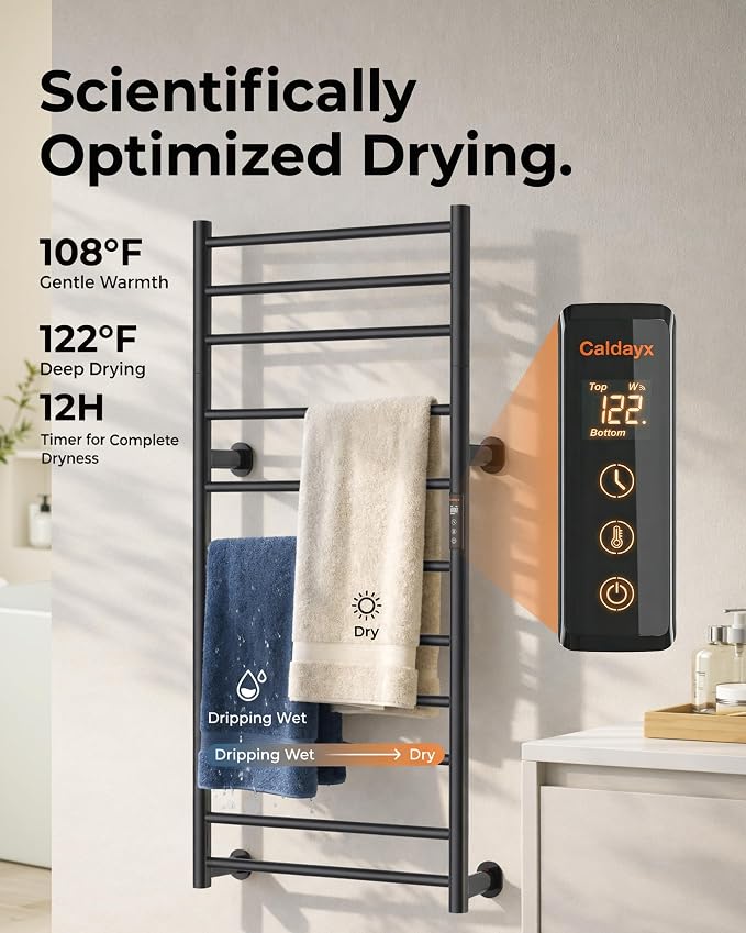 Foldable Heated Towel Rack, Dual-Zone Electric Towel Warmer Rack - Image 4