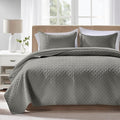 FLYMME Dark Grey Twin Quilt Bedding Set Thin Lightweight Bedspreads, Modern by FLYMME
