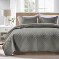 FLYMME Dark Grey King Quilt Bedspreads, 3 Pieces Lightweight Bedding Sets by FLYMME
