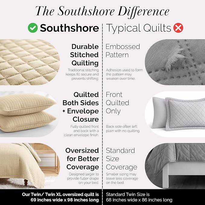 Southshore Fine Living, Inc. Twin XL Comforter Quilt Bedding Set, Dorm Room - Image 4