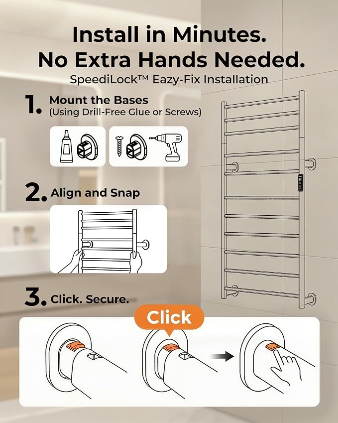 Foldable Heated Towel Rack, Dual-Zone Electric Towel Warmer Rack - Image 6