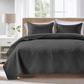 FLYMME Black Twin Quilt Bedding Set Thin Lightweight Bedspreads, Modern Style by FLYMME