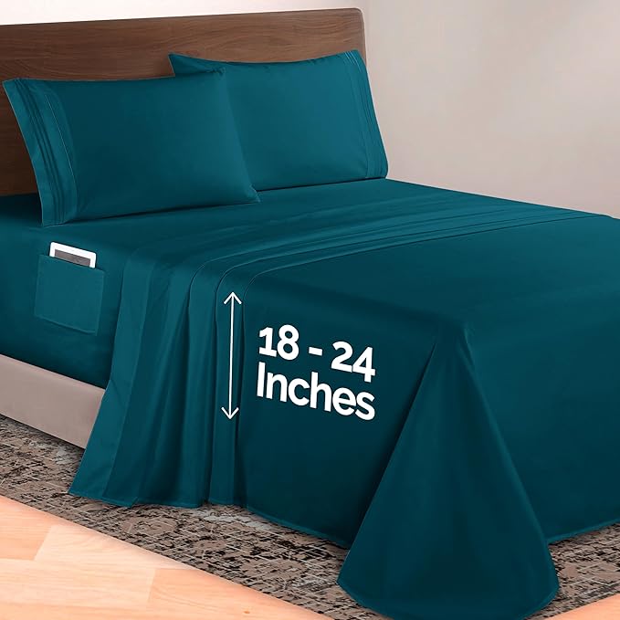Elegant Comfort Luxurious 1500 Premium Hotel Quality Microfiber 4-Piece Sheet - Image 2