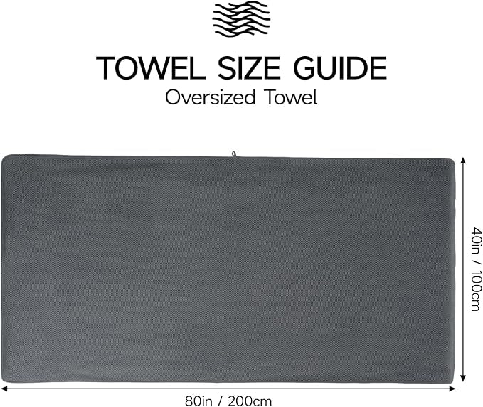 REDKISS Pack of 1 Jumbo Bath Sheet, 40 x 80 Inches Microfiber Oversized Bath - Image 4