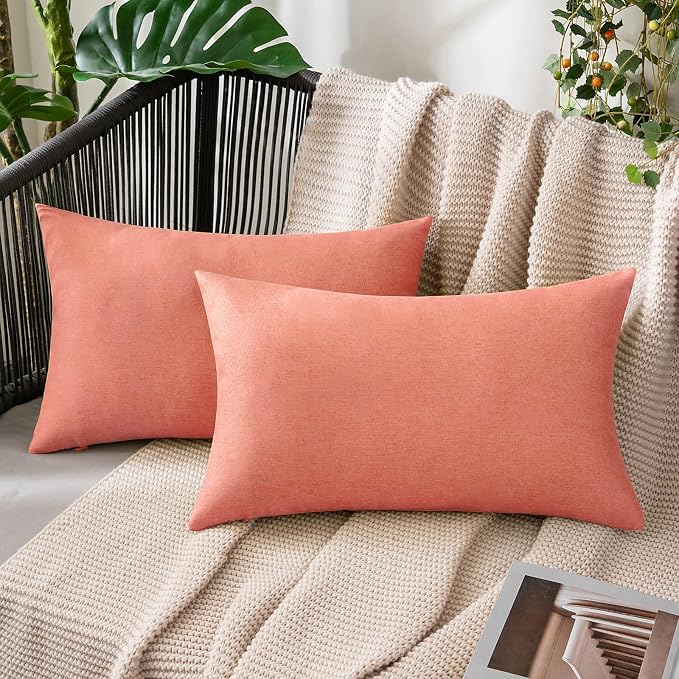 MIULEE Pack of 2 Decorative Outdoor Solid Waterproof Throw Pillow Covers Spring by MIULEE