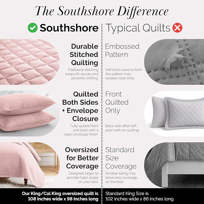 Southshore Fine Living, Inc. Pink King Quilt Set - Image 4