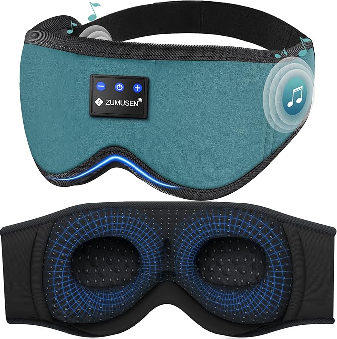 ZUMUSEN Bluetooth Sleep Headphones, 3D Wireless Music Eye Mask by ZUMUSEN