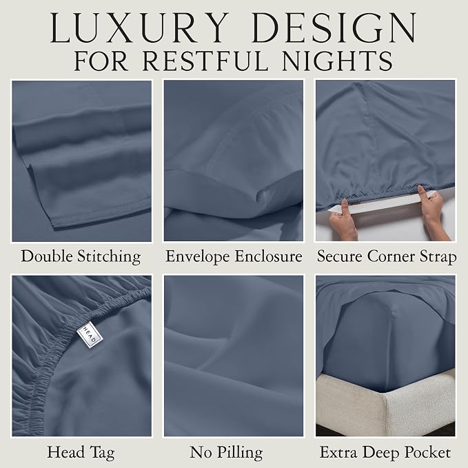 Karissa Mae Cooling Bamboo Viscose Queen Size Pillowcase Set | 100% FSC - Image 3