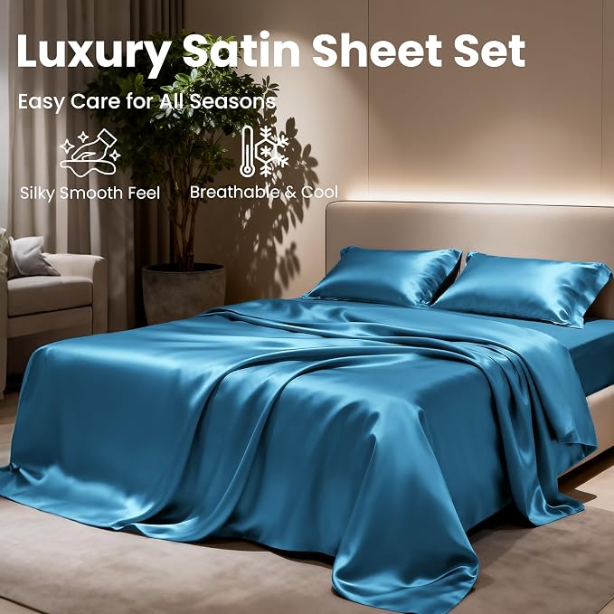 Love's cabin Twin Satin Sheets Sets - Image 8