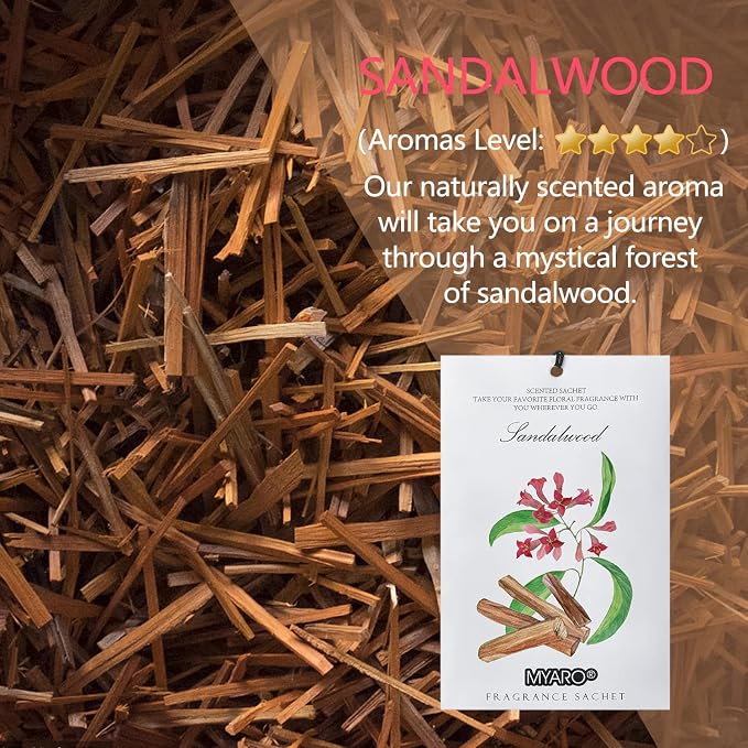 MYARO 12 Pack Sandalwood Scented Sachets - Image 5