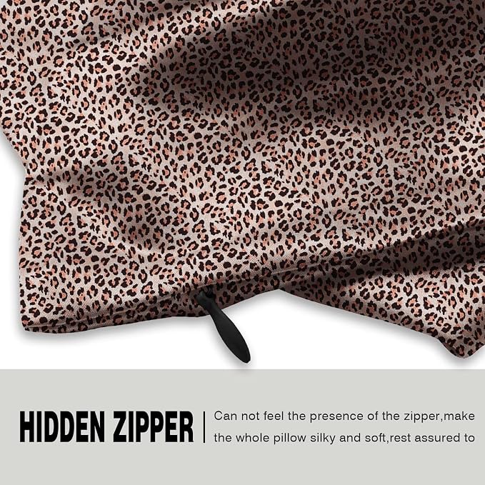 Mulberry Silk Pillowcase for Hair and Skin Standard Size Leopard Print Silk - Image 3