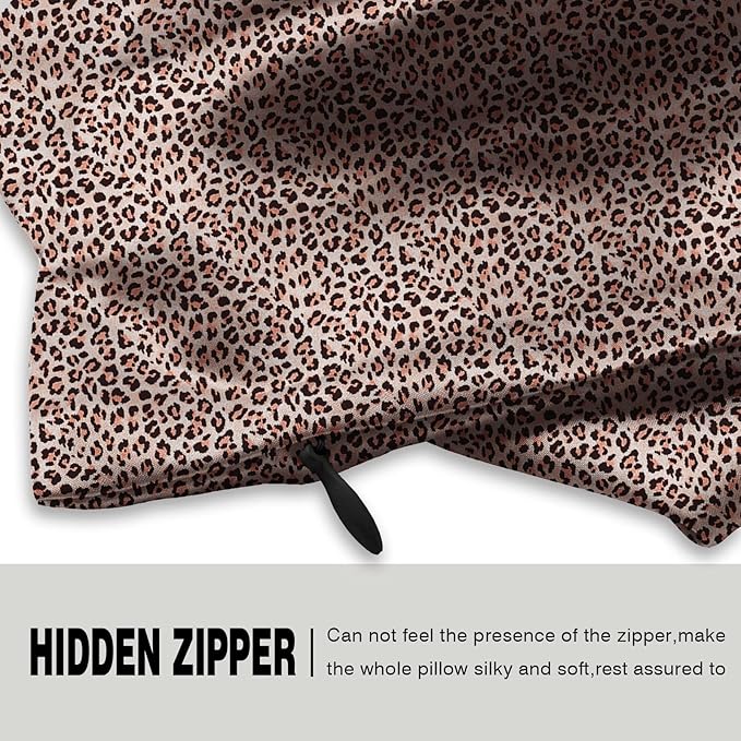 Mulberry Silk Pillowcase for Hair and Skin King Size Leopard Print Silk Pillow - Image 3