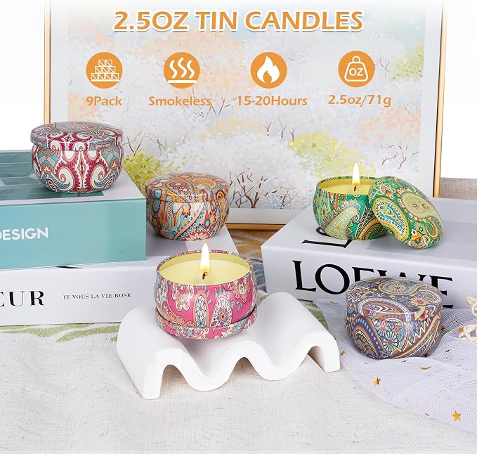 9 Pack 22.5oz in Total Scented Candles Gifts - Image 7