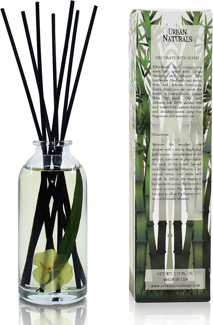 Urban Naturals Lemongrass Verbena Reed Diffuser Scented Sticks Set | Mind & - Image 4