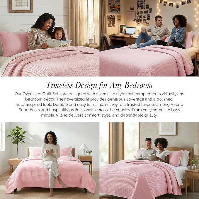 Southshore Fine Living, Inc. Pink King Quilt Set - Image 6