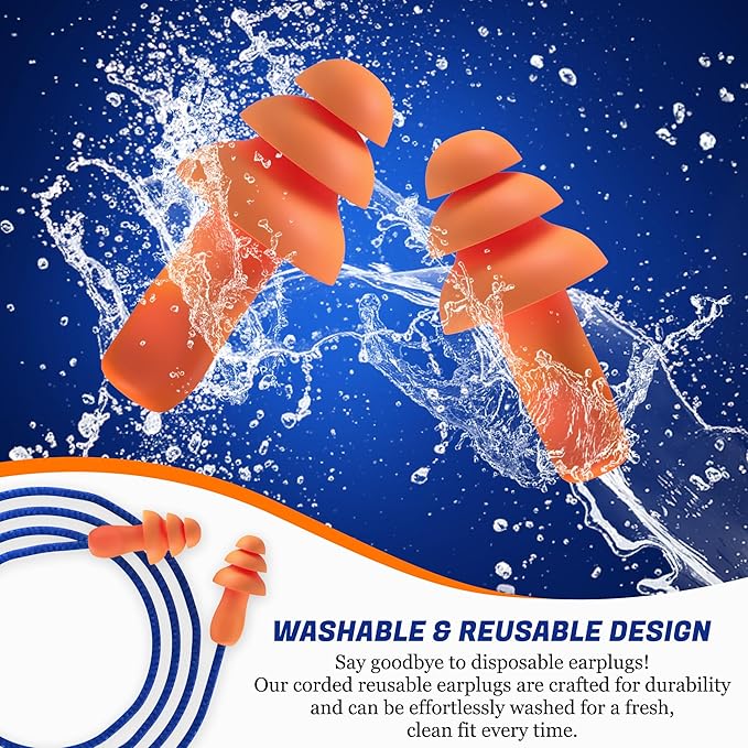 10 Pair Corded Reusable Ear Plugs - Image 4