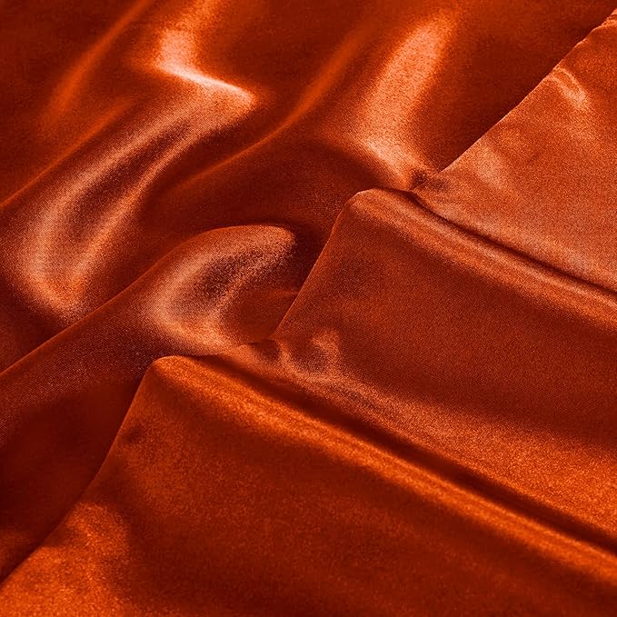 Aormenzy Satin Pillow Cases for Women King Size Set of 2, Burnt Orange Satin - Image 7