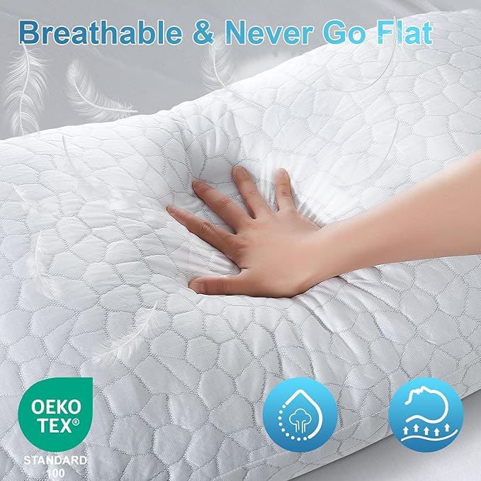 QUTOOL Cooling Pillow for Sleeping, CertiPUR-US Shredded Memory Foam King - Image 6