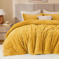 BEDELITE Fleece King Comforter Set -Super Soft & Warm Fluffy Mustard Yellow by BEDELITE