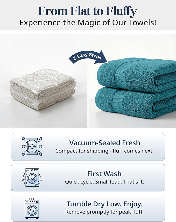 LANE LINEN Luxury Cotton Bath Towel Set of 16 - Image 3