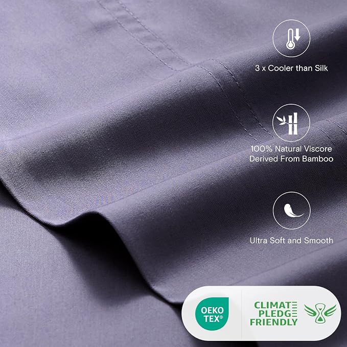 LuxClub Full Size Bed Sheets, 100% Rayon Derived from Bamboo Cooling Sheets - Image 3