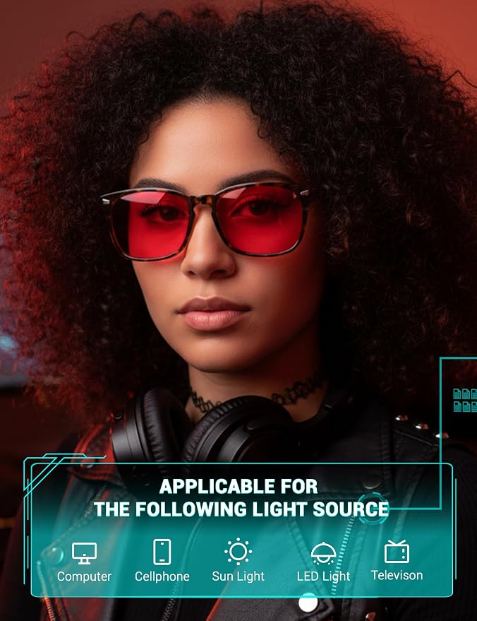 TIJN Sleep Glasses with Blue Green Light Blocking, Screen Fatigue & UV - Image 2