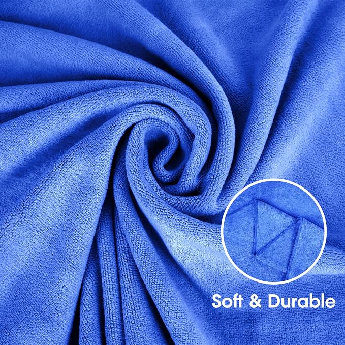 JML Microfiber Bath Towels, Extra Large Bathroom Towel Set, Dark Blue - Image 3