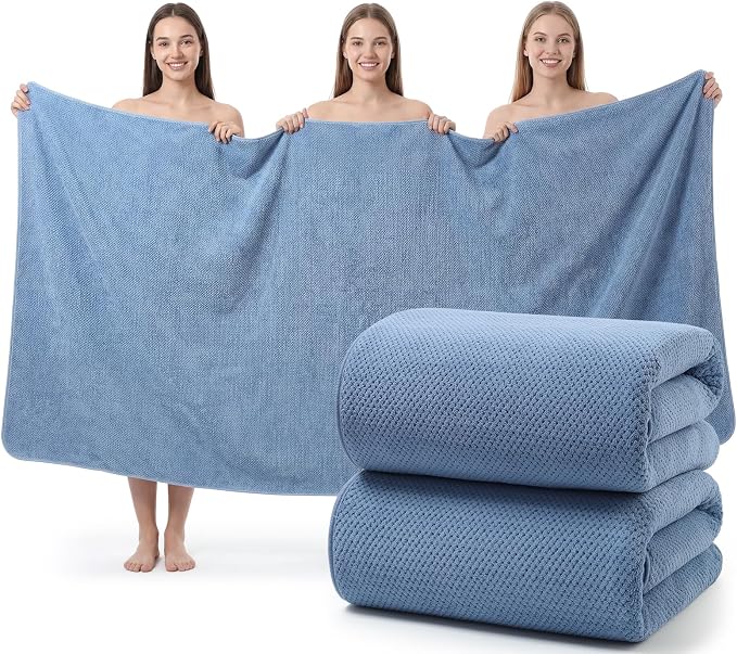 REDKISS Pack of 2 Jumbo Bath Sheets, 40 x 80 Inches Microfiber Bath Towels by REDKISSOnline