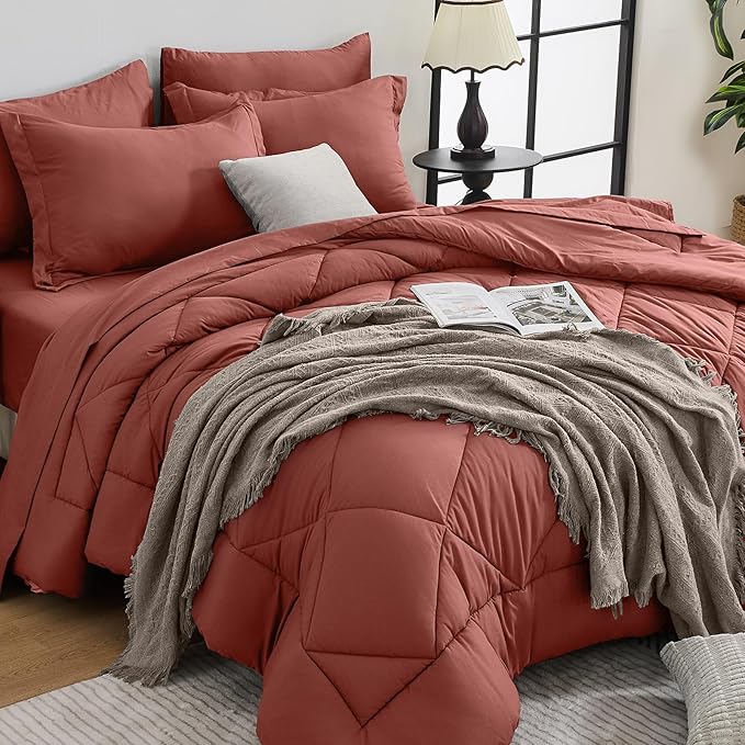 HEVUMYI Terracotta King Comforter Set by HEVUMYI