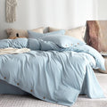 JELLYMONI 100% Washed Cotton Duvet Cover Queen – Soft, Breathable Linen-Look by JELLYMONI