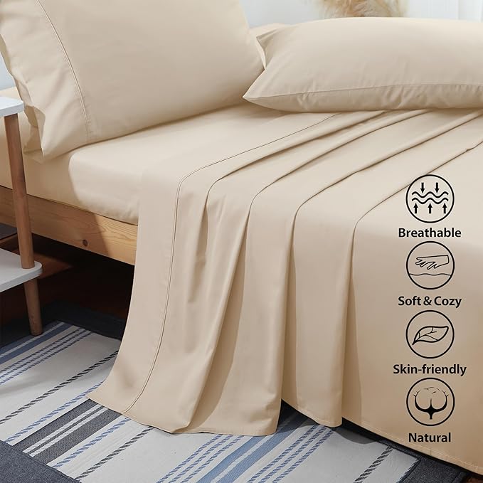 Flat Sheet Only 2 Pack, TwinXL Size 400 Thread Count 100% Egyptian Cotton Flat - Image 3