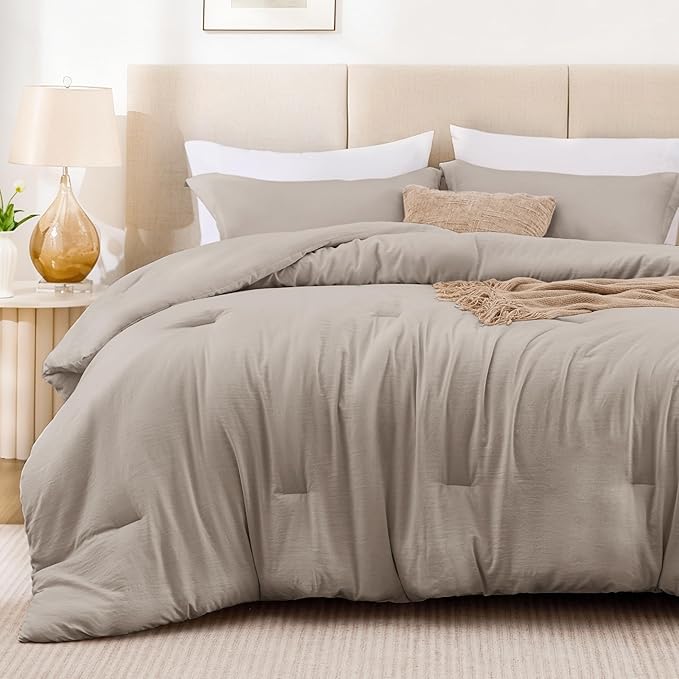 Love's cabin Burlwood Full Comforter Set, 3-Piece Prewashed Bed Set - Image 2