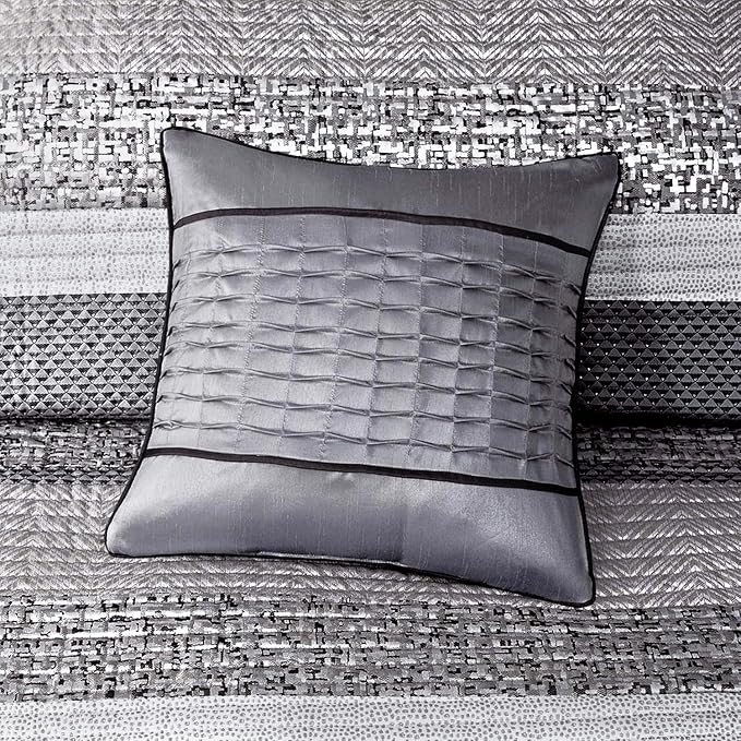 Madison Park King Quilt Set Lustrous Jacquard & Glitter Accent Coverlet Set - Image 14