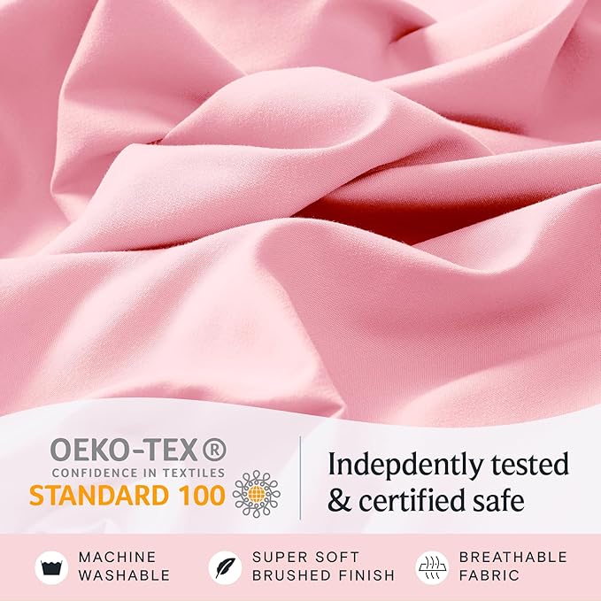 LuxClub 3 PC Twin Sheet Set, Deep Pockets Wrinkle Free Cooling Bed Sheets Hotel - Image 5