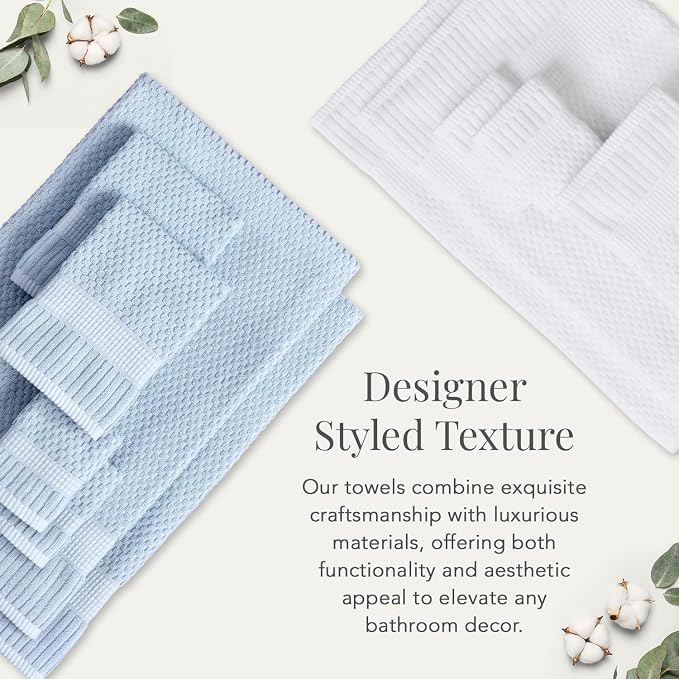 NY Loft 100% Cotton Towel Set 6 Piece | Super Soft & Absorbent Quick-Dry 2 Bath - Image 5