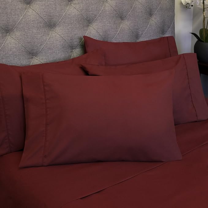 Queen Sheets Burgundy - Image 8