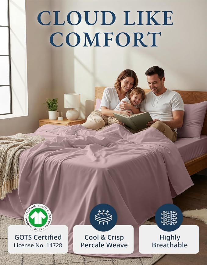 LANE LINEN 100% Organic Cotton King Size Bed Sheets, Sustainably Produced Okeo - Image 2